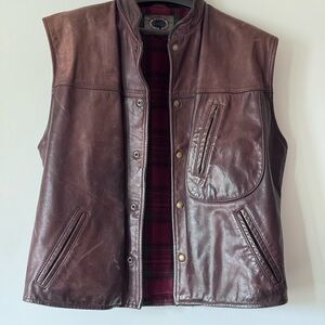Vintage Brown Leather Vest marketed for Men